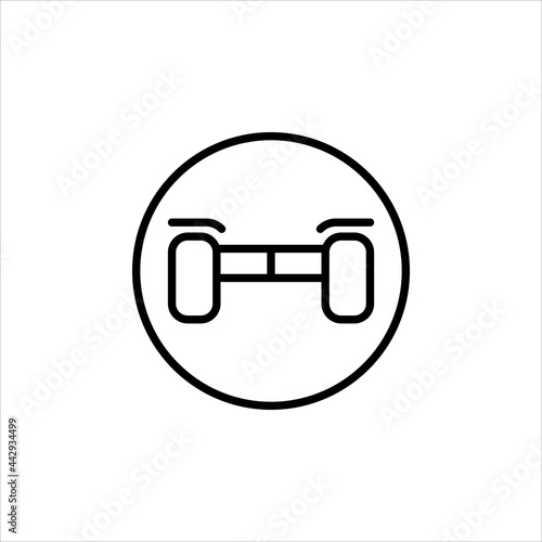 Icon Of The Line Is An Electric Scooter Hoverboard In A Simple Style. Vector sign in a simple style isolated on a white background. Original size 64x64 pixels.