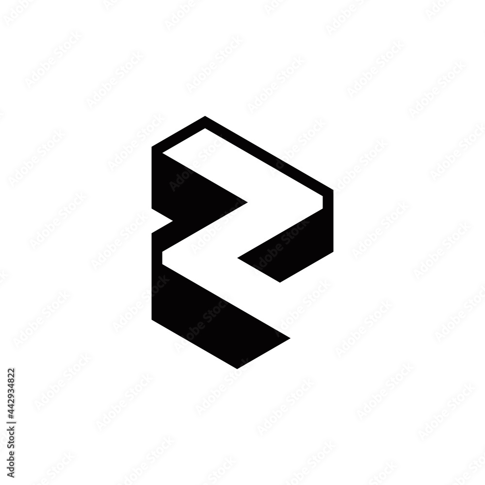 Fototapeta premium z initial 3d logo design vector template