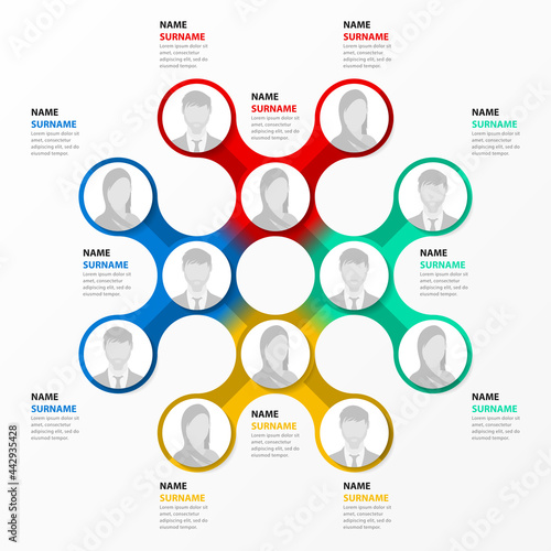 Infographic design template. Organization chart. Business hierarchy