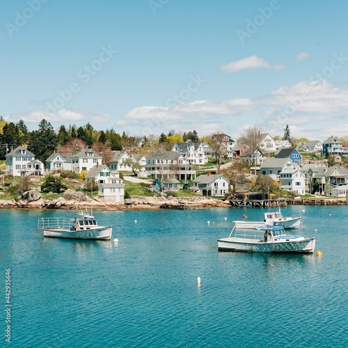 Boats in the harbor of the fishing village of Stonington, on Deer Isle in Maine