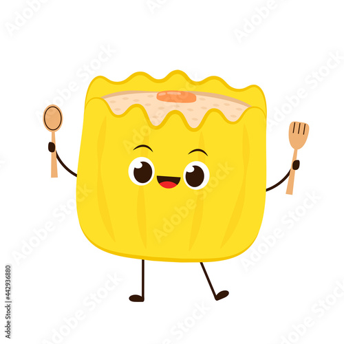 Shumai character design. Shumai vector. Shumai in Chinese food.