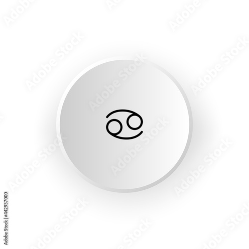 Astrological zodiac Cancer. 12 zodiac symbol. Astronomy occult symbol with zodiac sign.