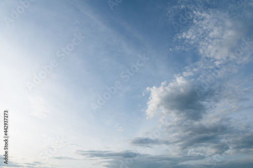 blue sky background with tiny clouds