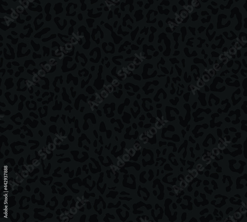 Leopard print, vector pattern, black background for printing clothes, paper, fabric.