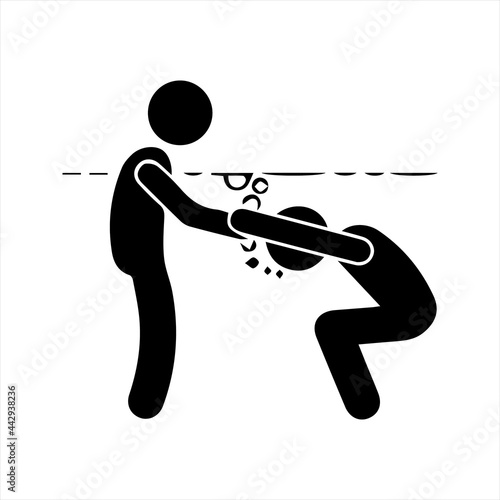 Swimming coach icon, vector and glyph