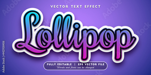 Text effects 3d lollipop, editable text style