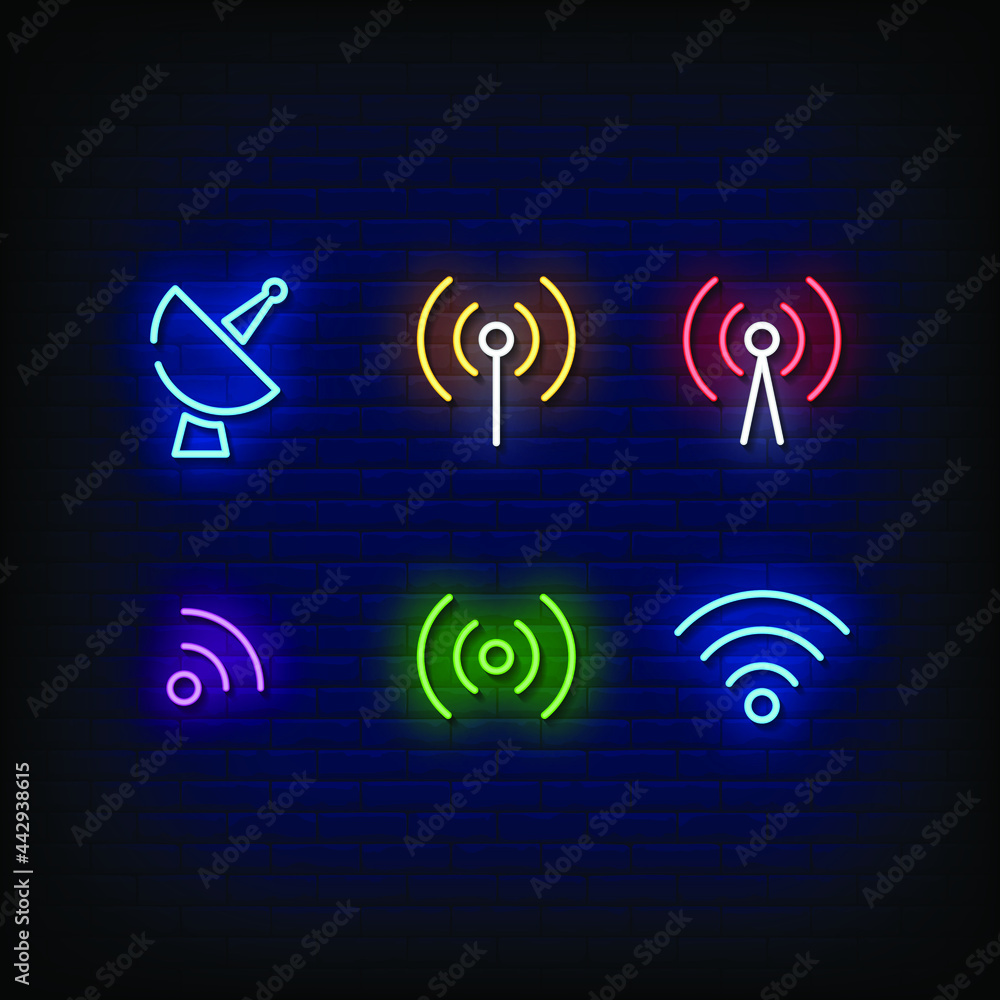 Radio Tower Symbol Neon Signs Style Vector Radio Tower Symbol Neon Signs Style Vector