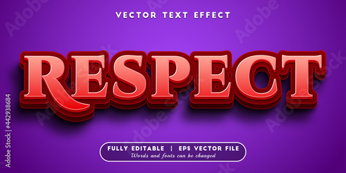 Text effects 3d respect, editable text style
