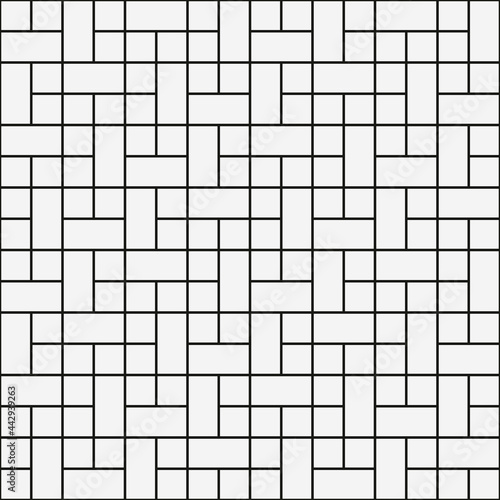 Mosaic and geometric empty cells. Seamless and vector pattern with tiles.