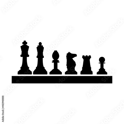 Silhouettes image of chess pieces.