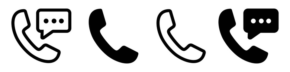 phone icon set, Telephone call sign, Contact us,  Vector illustration