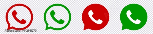 phone icon set, Telephone call sign, Chat bubble phone,  Vector illustration