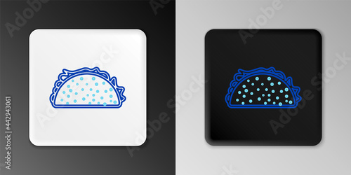 Line Taco with tortilla icon isolated on grey background. Traditional mexican fast food. Colorful outline concept. Vector