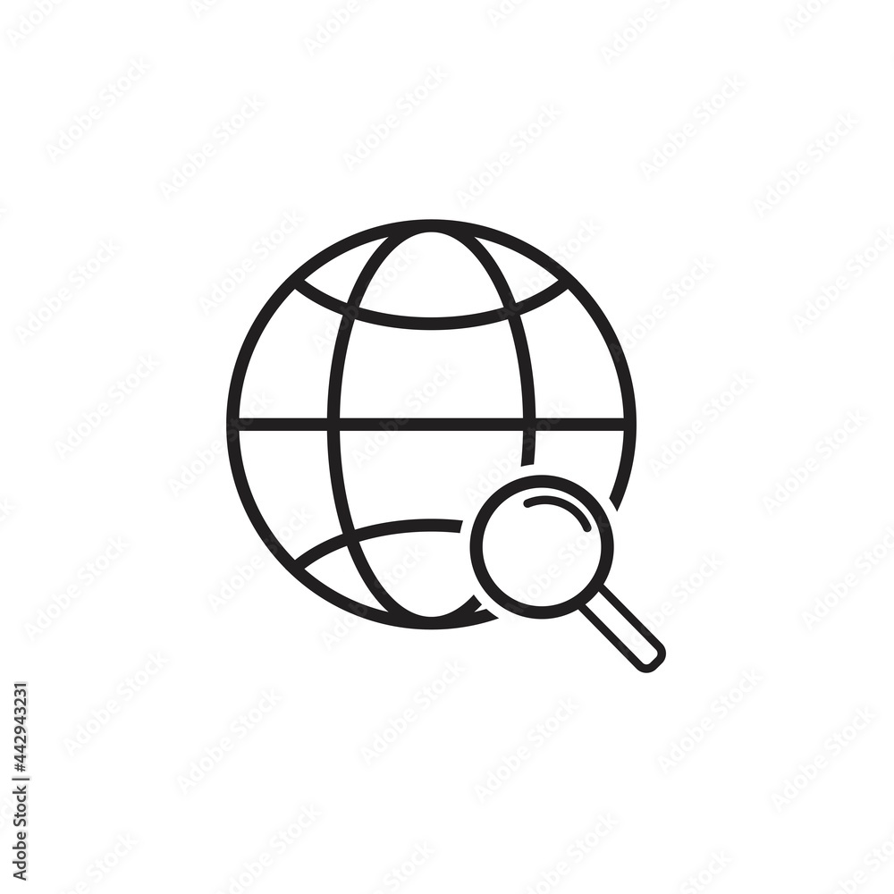 search globe icon in flat style, vector illustration search globe icon in flat style, vector illustration