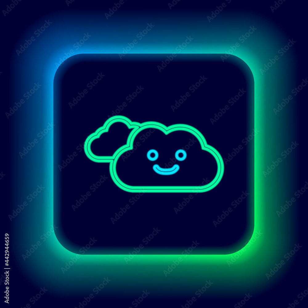 Glowing neon line Cloud icon isolated on black background. Colorful outline concept. Vector Glowing neon line Cloud icon isolated on black background. Colorful outline concept. Vector
