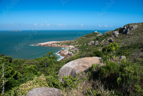 Praia do Gravatá vista da trilha, Florianópolis, Santa Catarina. photo