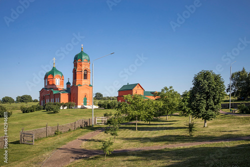 The stone church on Kulikovo Field in the nearby settlement of Monastyrshchino, Russia. According to a legend, the fallen Russian soldiers were interred after the battle in 1380.