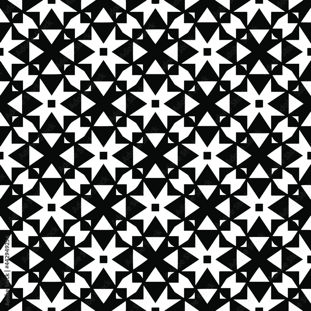 floral seamless pattern background.Geometric ornament for wallpapers and backgrounds. Black and white 

pattern. 