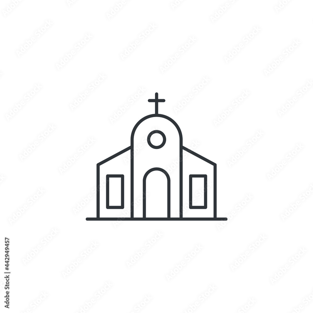 isolated church sign icon, vector illustration