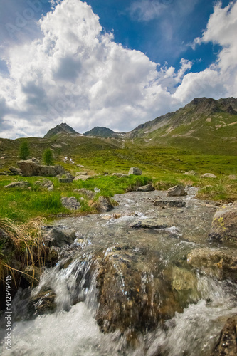alpin river scenery in the alps (near Ischgl, Tyrol, Austria)