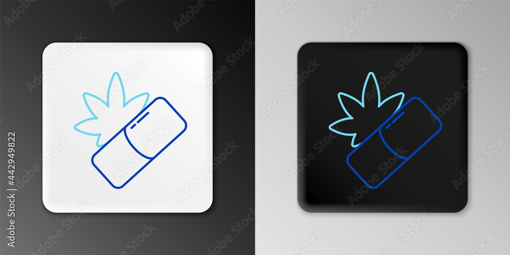 Line Medical pills with marijuana or cannabis leaf icon isolated on grey background. Mock up of cannabis oil extracts in jars. Colorful outline concept. Vector Line Medical pills with marijuana or cannabis leaf icon isolated on grey background. Mock up of cannabis oil extracts in jars. Colorful outline concept. Vector