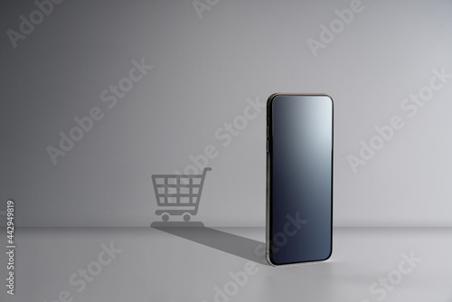 Online shopping & Social media icon with smart phone