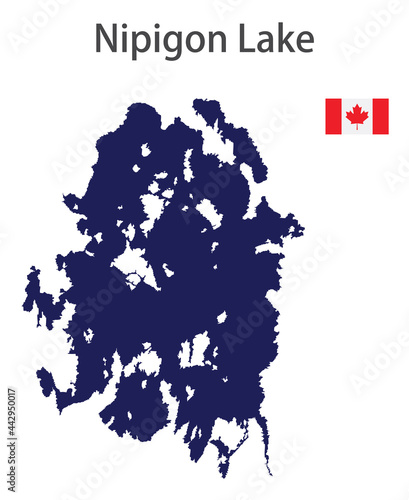silhouette of a large world lake, the Nipigon photo
