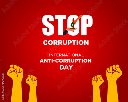 International Anti-Corruption Day, 9 December. poster And Social Media post anti corruption. Vector illustration.