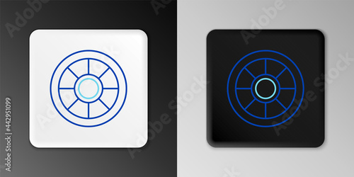 Line Safe icon isolated on grey background. The door safe a bank vault with a combination lock. Reliable Data Protection. Colorful outline concept. Vector