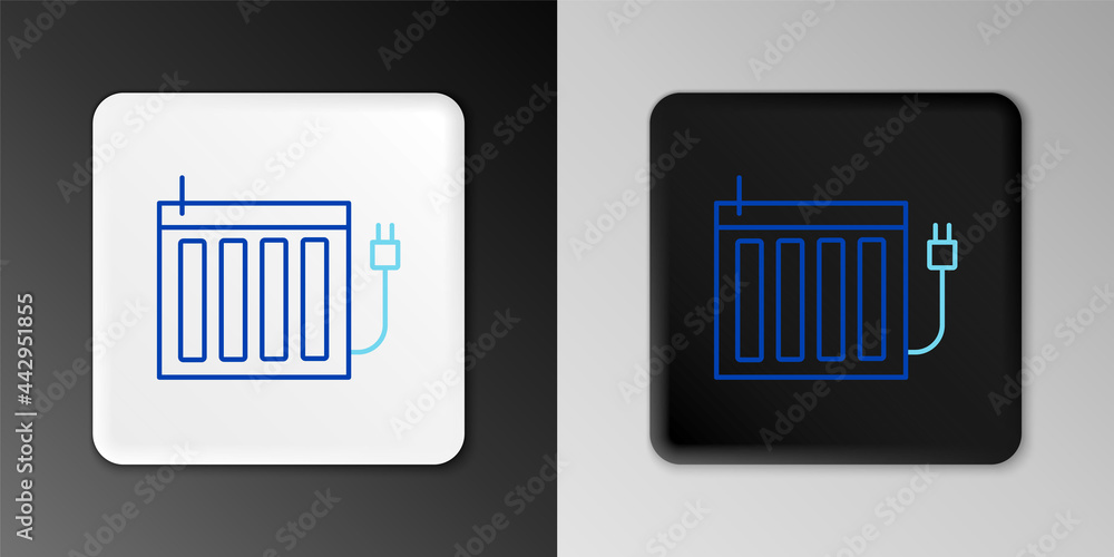 Line Heating radiator icon isolated on grey background. Colorful outline concept. Vector Line Heating radiator icon isolated on grey background. Colorful outline concept. Vector