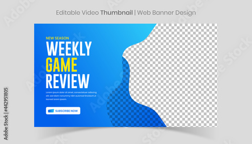 YouTube weekly game review eye catching thumbnail design.