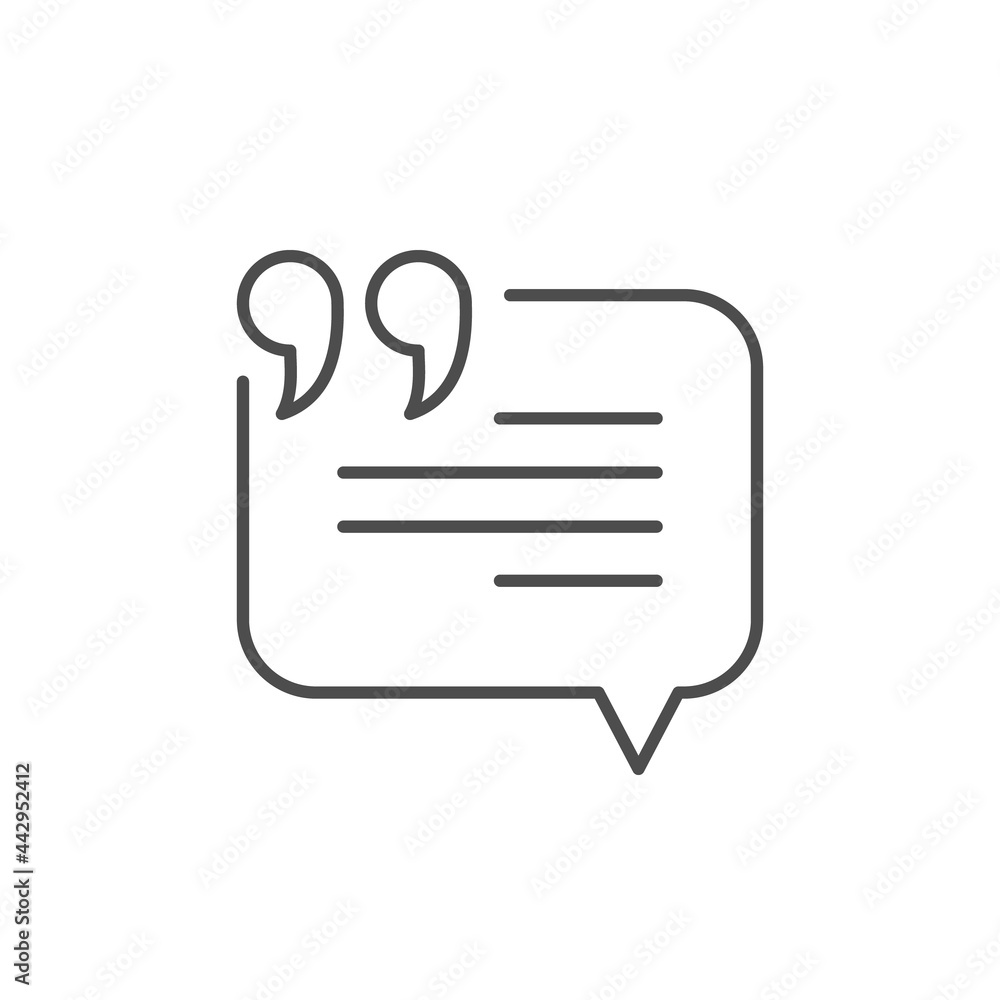 Quote speech bubble line outline icon Quote speech bubble line outline icon