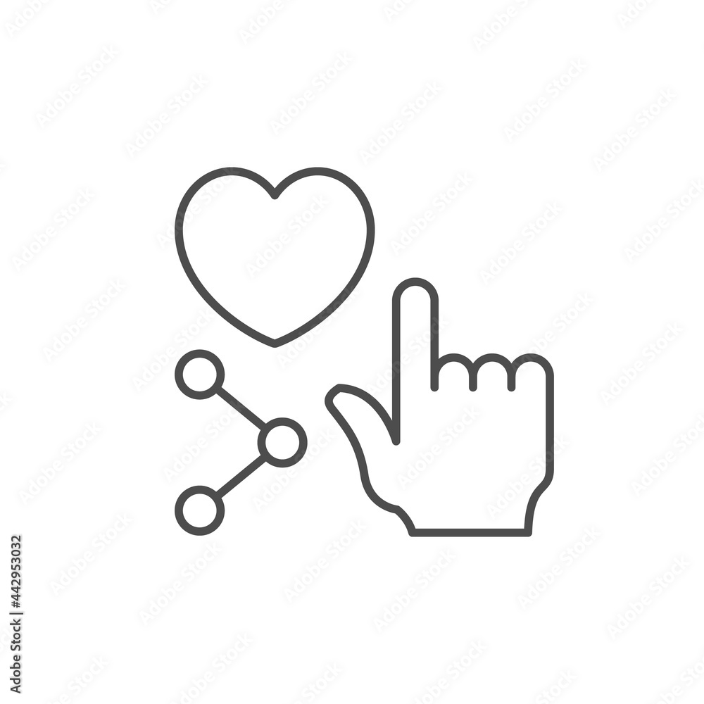 Like button line outline icon Like button line outline icon