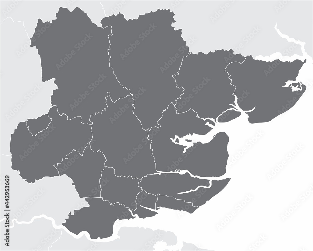 Fototapeta premium Essex county administrative map