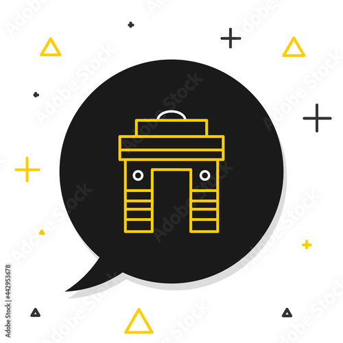 Line India Gate in New Delhi, India icon isolated on white background. Gate way of India Mumbai. Colorful outline concept. Vector
