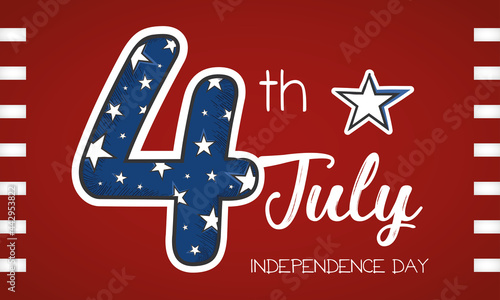 USA Independence day Number 4 with stars