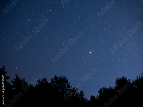 Bright stars and planets in the night sky