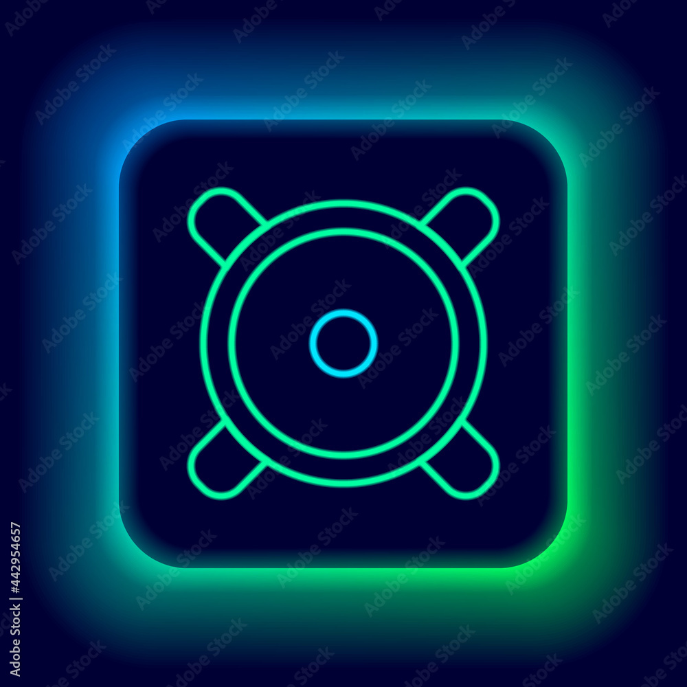 Glowing neon line Stereo speaker icon isolated on black background. Sound system speakers. Music icon. Musical column speaker bass equipment. Colorful outline concept. Vector Glowing neon line Stereo speaker icon isolated on black background. Sound system speakers. Music icon. Musical column speaker bass equipment. Colorful outline concept. Vector
