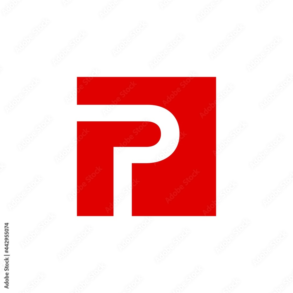 Initials Letter P with a square. logo design inspiration design Initials Letter P with a square. logo design inspiration design