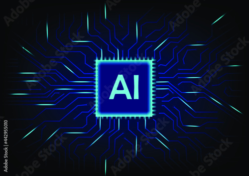 Geometric background and high tech circuit board connection system