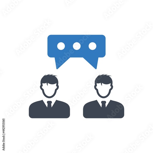 Businessman discuss icon