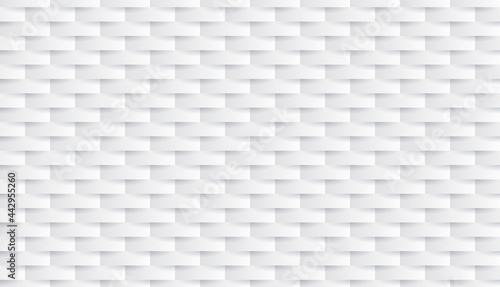 White horizontal seamless tiles texture. Modern volumetric pattern. Vector illustration