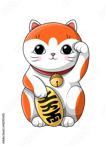 Adorable little cartoon kitten with big soulful eyes