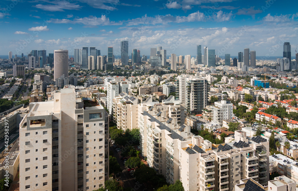 Naklejka premium Tel Aviv and Givatayim day top view