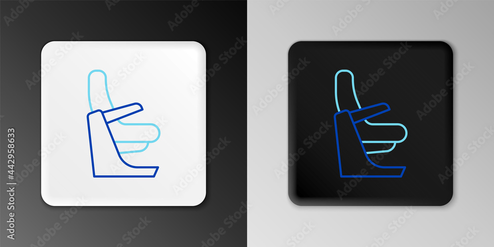 Line Airplane seat icon isolated on grey background. Colorful outline concept. Vector Line Airplane seat icon isolated on grey background. Colorful outline concept. Vector