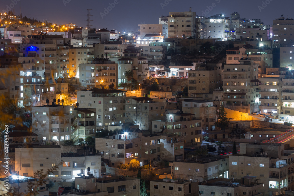 Jerusalem, Palestine arab area night view