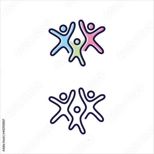 Vector abstract three people icon symbol