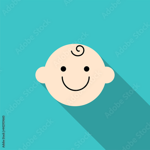 Cute baby face  icon. Symbo...
