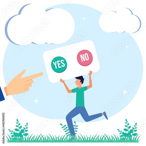 Illustration vector graphic cartoon character of yes or no