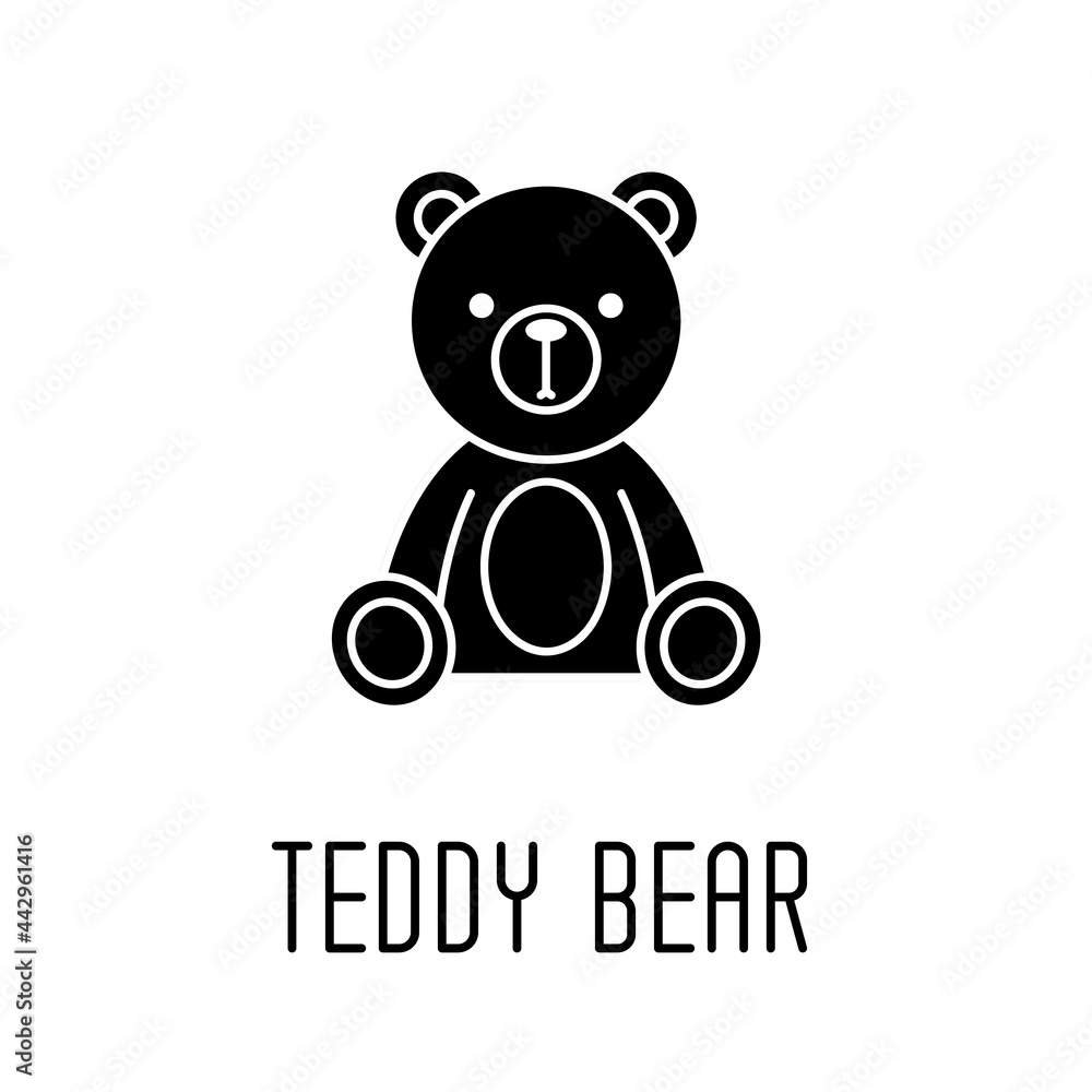 Obraz premium Teddy bear soft toy line icon, outline vector sign, linear pictogram. Symbol, logo illustration